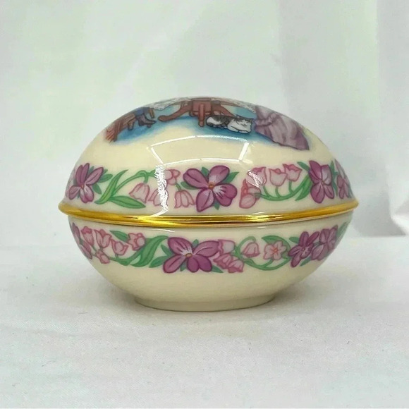 Lenox 1989 China Easter Egg Decorating Easter Eggs 24KT Gold Accent Trinket - Picture 1 of 11